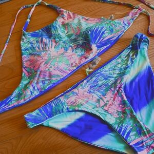REVERSIBLE TiniBikini Tropical Print Bikini‎ Set Large